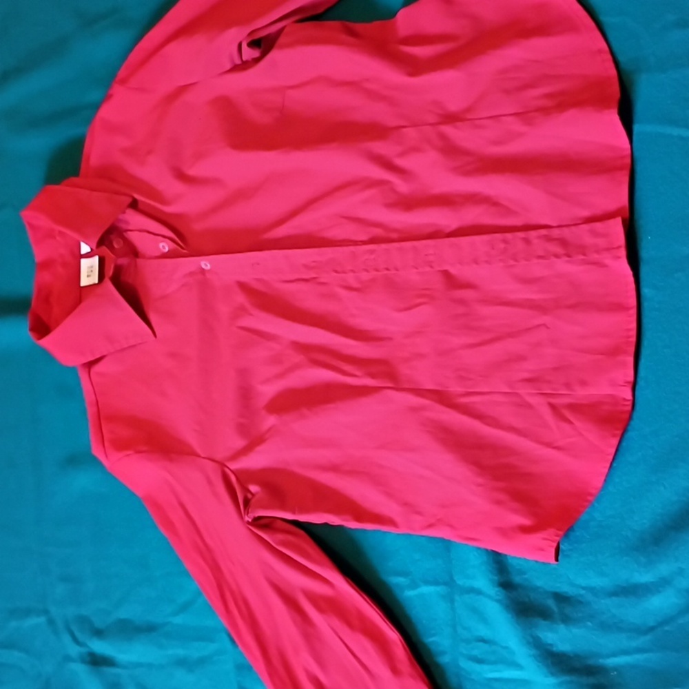 Vibrant Red Button-Up Shirt